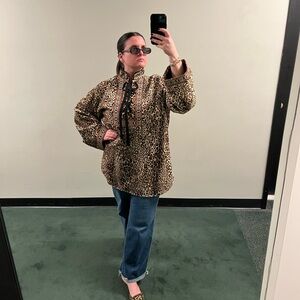 ETRO NEW W/Tags Women’s Cheetah print kaftan with tie neck